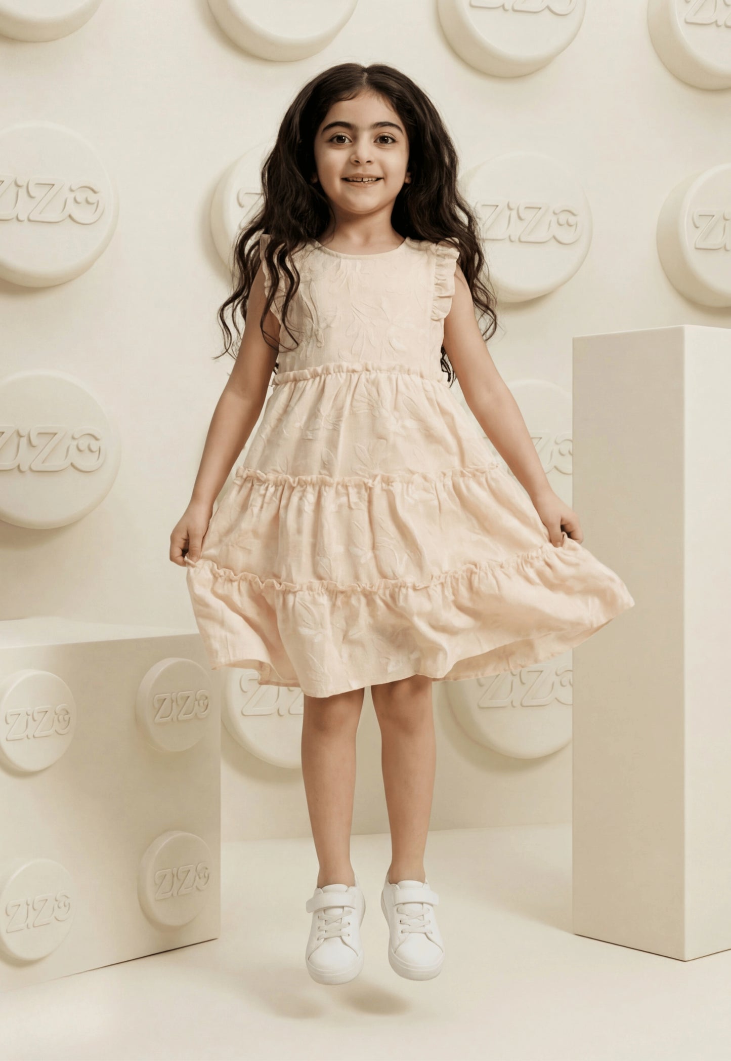 فستان بناتي صيفي قطن %100 (Tiered Floral Dress)