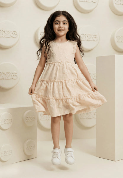 فستان بناتي صيفي قطن %100 (Tiered Floral Dress)