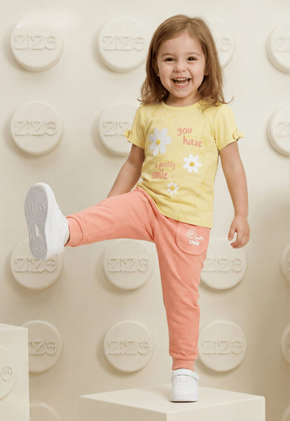طقم بناتي صيفي قطعتين قطن %100 (Pretty Smile Set)