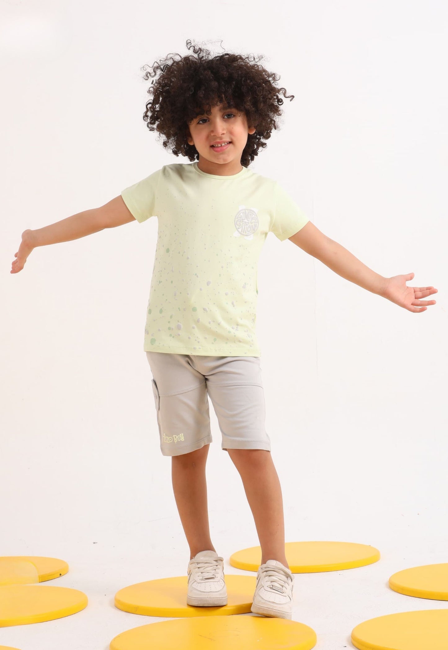 Boy's Summer Two-Piece Set, 100% Cotton (Sunny Vibes Set)