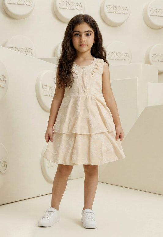 فستان بناتي صيفي قطن %100 (Elegant Bloom Dress)
