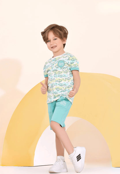 طقم أولادي  صيفي قطعتين %100 (Ocean Child Set)