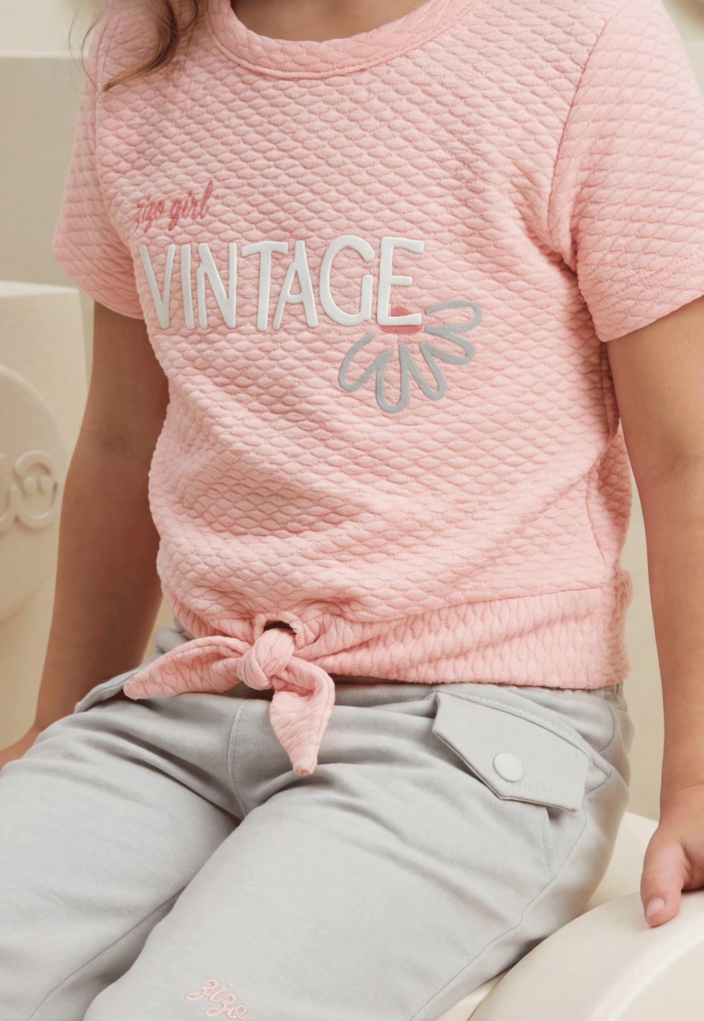 طقم بناتي صيفي قطعتين %100 (Vintage Girl Set)
