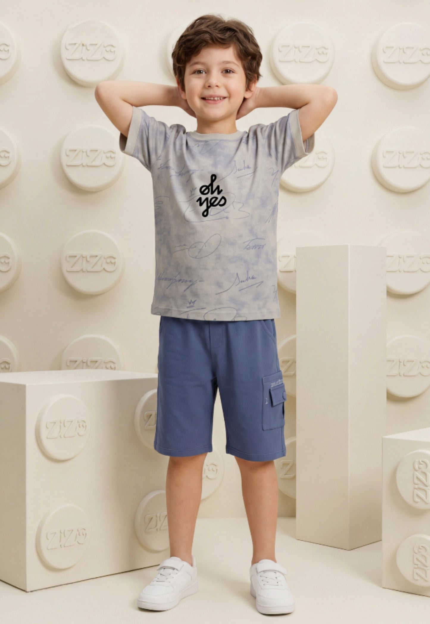 طقم اولادي صيفي قطعتين قطن %100 (Oh Yes Cargo Set)
