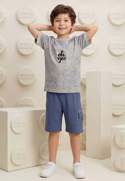 طقم اولادي صيفي قطعتين قطن %100 (Oh Yes Cargo Set)
