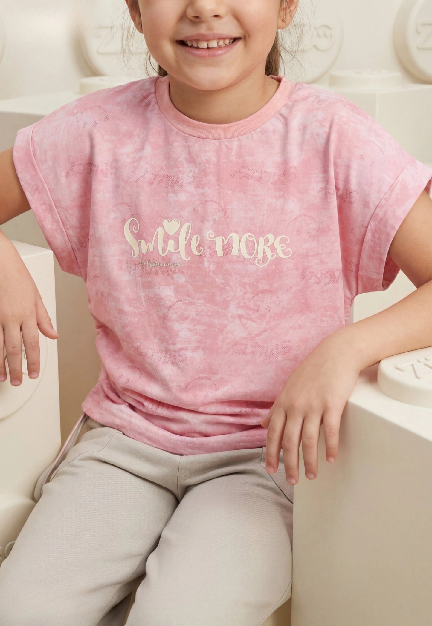 طقم بناتي صيفي قطعتين قطن %100 (Smile More Set)