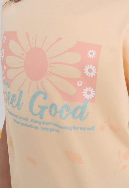 طقم بناتي صيفي قطعتين قطن %100 (Feel Good Set)