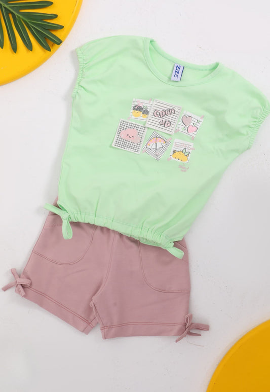 A delightful baby girl's pajama set designed for ages 9 to 18 months.1088
