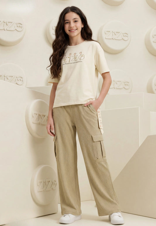 Girls' pajama set is designed for ages 6 to 12 years 745