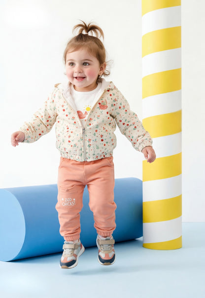 بيجاما بناتي خريفي كاجوال مطبوع – 3 قطع (1165)