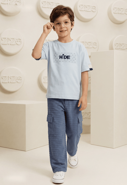 طقم اولادي صيفي قطعتين قطن %100 (Hide Cargo Set)