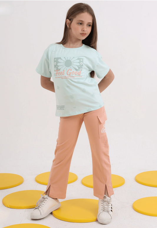 Girls' pajama set is designed for ages 6 to 12 years 745