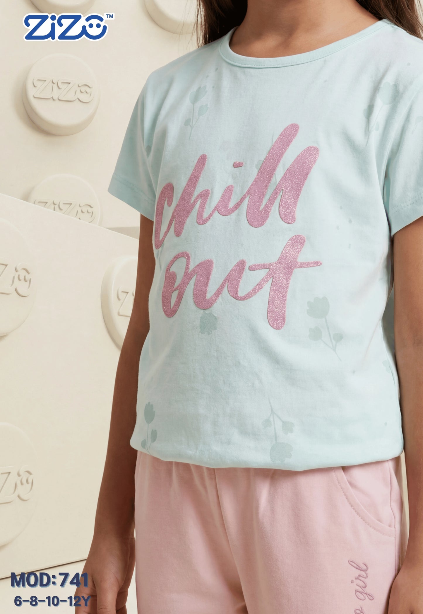 طقم بناتي صيفي قطعتين قطن %100 (Chill Out Girl Set)