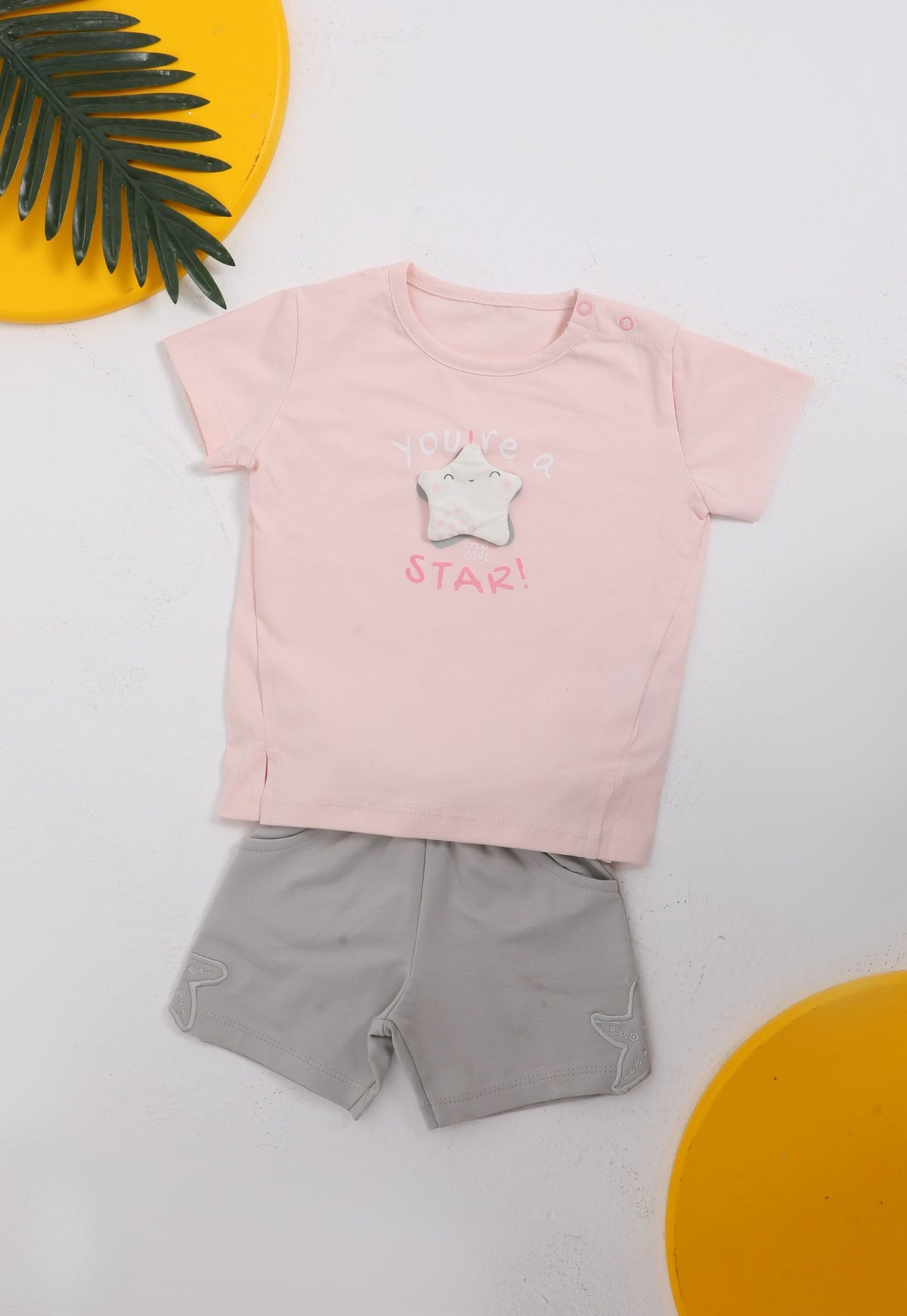 Two-piece 100% cotton girls' summer set (Little Star Set)