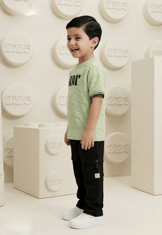 طقم اولادي صيفي قطعتين قطن %100 (KAI Cargo Set)
