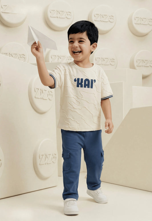 طقم اولادي صيفي قطعتين قطن %100 (KAI Cargo Set)