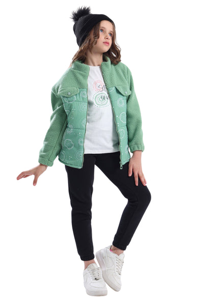 بيجاما بناتي فرو ناعم مكونة من 3 قطع (843)