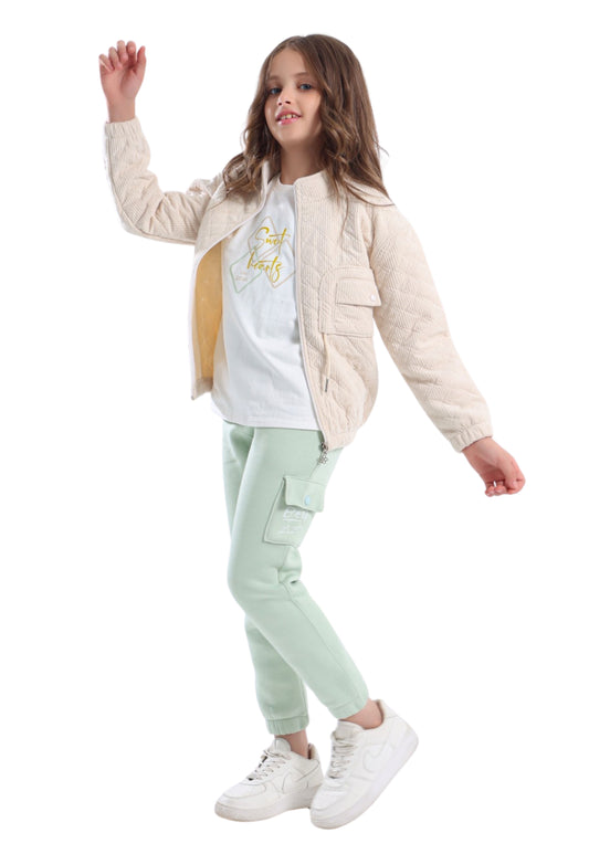 بيجاما بناتي مبطنة مكونة من 3 قطع (851)