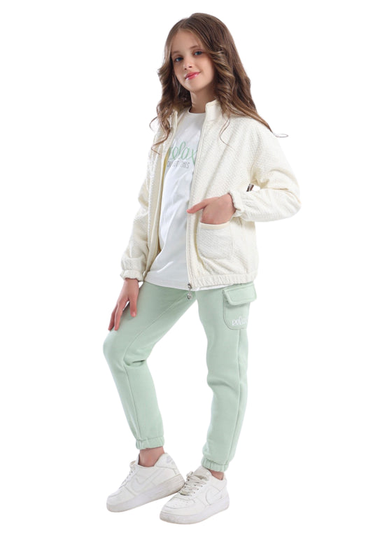 بيجاما بناتي فرو ناعم مكونة من 3 قطع (849)